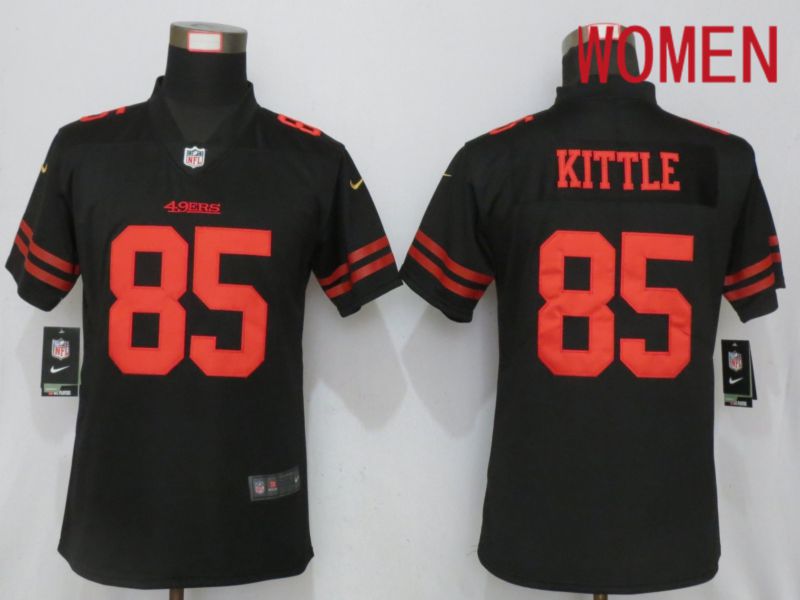 Women San Francisco 49ers #85 Kittle Black Nike Vapor Untouchable Elite Player NFL Jerseys->san francisco 49ers->NFL Jersey